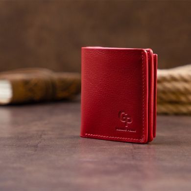 Маленький жіночий гаманець ручної роботи червоного кольору Grande Pelle 537660