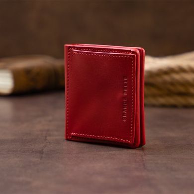 Маленький жіночий гаманець ручної роботи червоного кольору Grande Pelle 537660