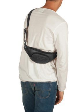 Поясная сумка из натуральной телячьей кожи Hill Burry HB3314 Black