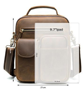 Чоловіча барсетка з вінтажної шкіри Bexhill bx3552 Coffe