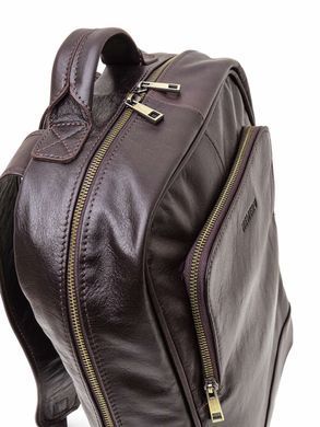 Коричневый мужской кожаный молодёжный рюкзак Newery N1003GC