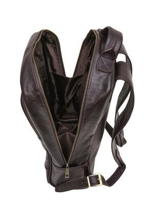 Коричневый мужской кожаный молодёжный рюкзак Newery N1003GC