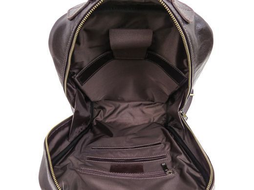 Коричневый мужской кожаный молодёжный рюкзак Newery N1003GC