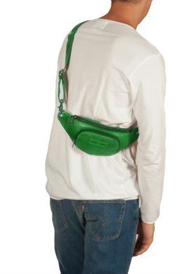 Зелёная поясная сумка из натуральной телячьей кожи Hill Burry HB3314 Green