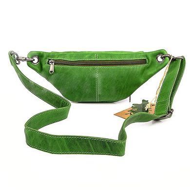 Зелёная поясная сумка из натуральной телячьей кожи Hill Burry HB3314 Green