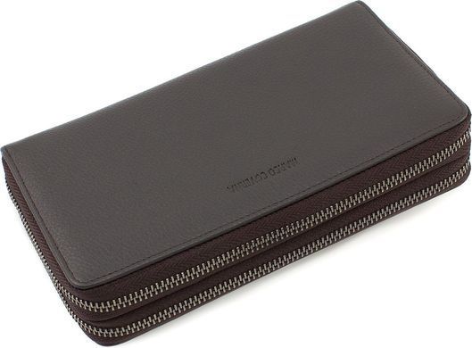 Коричневий шкіряний клатч із двома відділеннями чоловіча Marco Coverna 5902C/Q