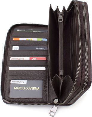 Коричневий чоловічий клатч зі шкіри під рептилію Marco Coverna 086-5902C Brown