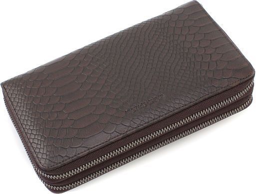 Коричневий чоловічий клатч зі шкіри під рептилію Marco Coverna 086-5902C Brown