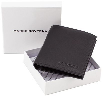 Маленький чоловічий портмоне з натуральної шкіри Marco Coverna 018 black