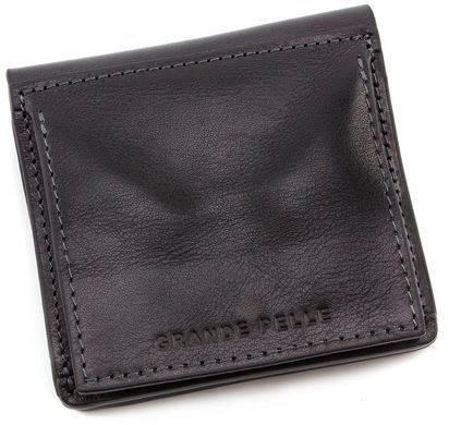 Маленьке чоловіче шкіряне портмоне чорного кольору Grande Pelle 537610
