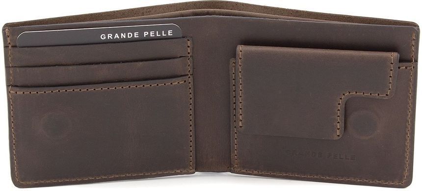 Темно-коричневе вінтажне чоловіче портмоне Grande Pelle 505120