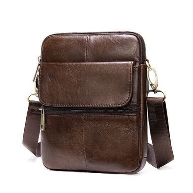 Коричневая кожаная сумка-мессенджер Bexhill BX7350 Brown