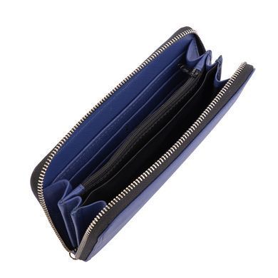 Синий кошелёк на молнии из сафьяновой кожи Newery N10003SB