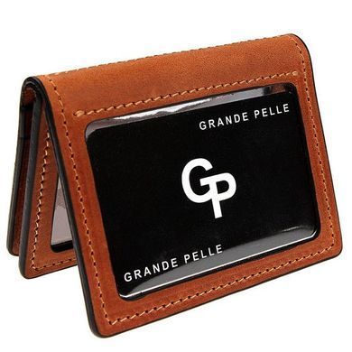 Шкіряна коричнева обкладинка на права Grande Pelle 221123