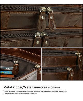 Велика чоловіча шкіряна сумка коричнева з двома відділеннями Bexhill Bx7320 coffee