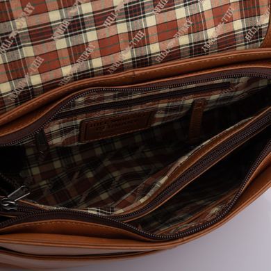 Рыжая кожаная сумка под документы HILL BURRY 3058/10025HB Brown