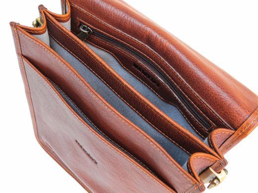 Руда шкіряна сумка через плече Newery N4227GCR