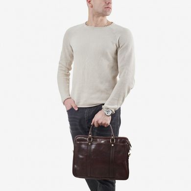 Коричнева шкіряна сумка для чоловіків Virginia Conti VCM0502BROWN