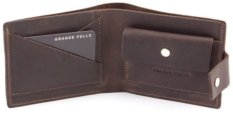 Коричневий шкіряний гаманець Grande Pelle 542120