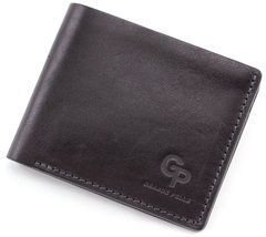 Чоловіче шкіряне портмоне на магніті чорного кольору Grande Pelle 505610