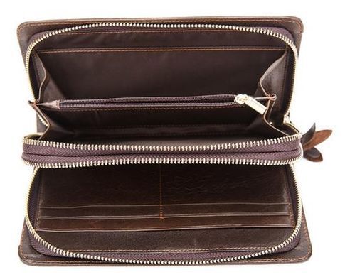 Мужской кожаный клатч Bexhill Bx9069-1C тёмно-коричневый