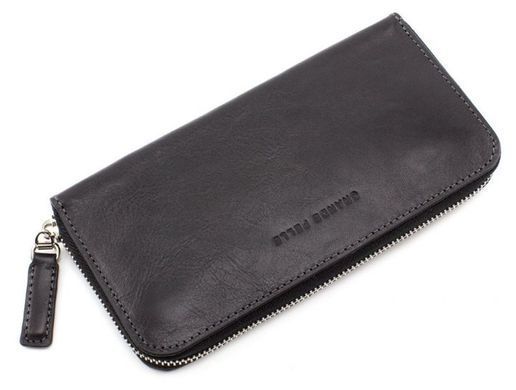 Великий шкіряний гаманець на блискавці унісекс Grande Pelle 532610
