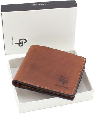 Коричневий чоловічий шкіряний портмоне зі шкіри Crazy Hourse Grande Pelle 505123