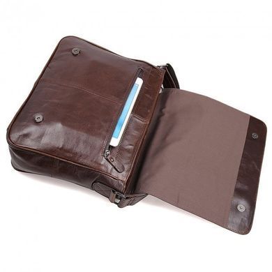 Коричнева шкіряна сумка для документів через плече Bexhill Bx7448 Coffe