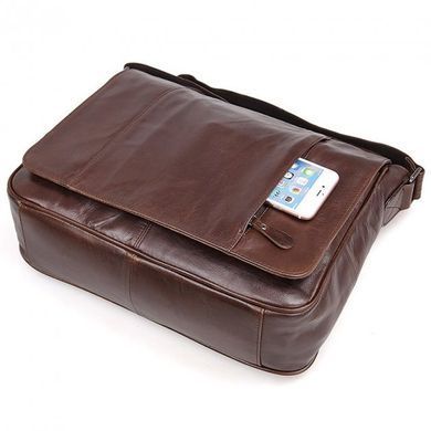 Коричнева шкіряна сумка для документів через плече Bexhill Bx7448 Coffe