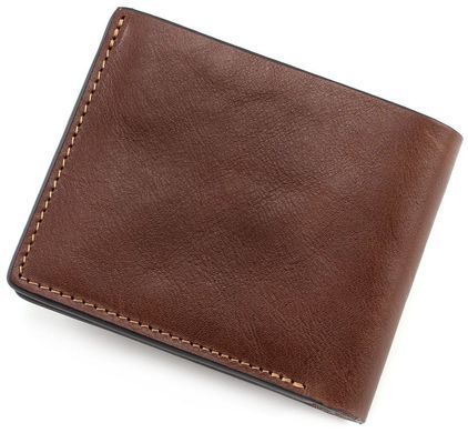 Коричневое мужское кожаное портмоне на магните Grande Pelle 505623