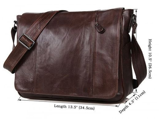 Коричнева шкіряна сумка для документів через плече Bexhill Bx7448 Coffe