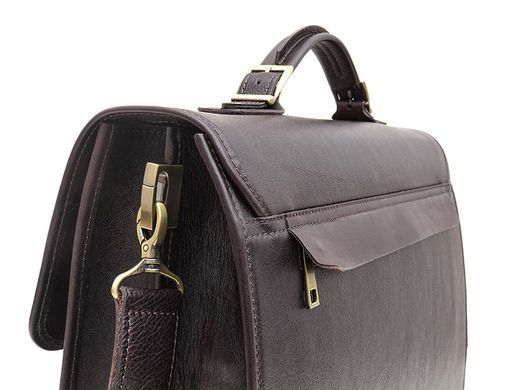 Коричневий чоловічий портфель з гладкої шкіри Newery N7164GC