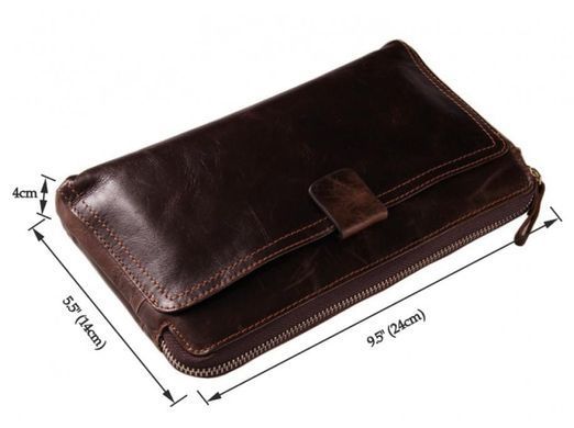 Шкіряний чоловічий клатч Tiding Bag 8037C коричневий