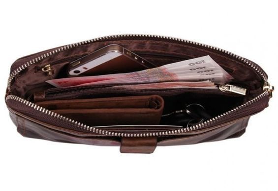Шкіряний чоловічий клатч Tiding Bag 8037C коричневий