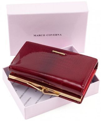 Червоний шкіряний лаковий жіночий гаманець Marco Coverna 403-2490-2