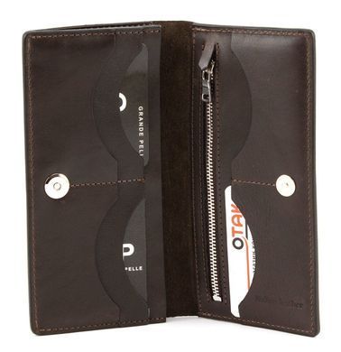 Темно-коричневий портмоне з гладкої шкіри Grande Pelle 512620