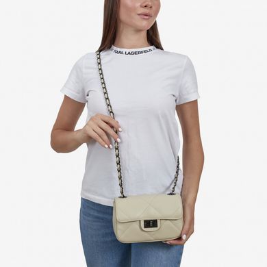 Маленька жіноча шкіряна сумочка бежевого кольору Італія VIRGINIA CONTI VC1412 Beige
