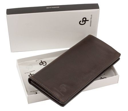 Темно-коричневий портмоне з гладкої шкіри Grande Pelle 512620