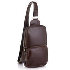 Мужская коричневая (коньячная) кожаная сумка-слинг Newery N41719GX