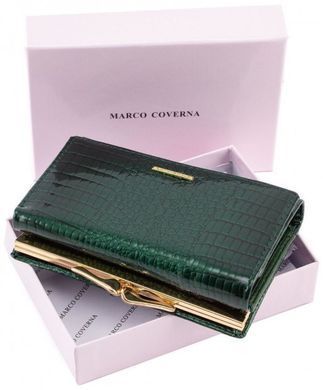 Зелений жіночий шкіряний лаковий гаманець Marco Coverna 403-2490-7