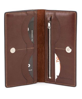 Коричневий шкіряний портмоне з гладкої шкіри Grande Pelle 512623