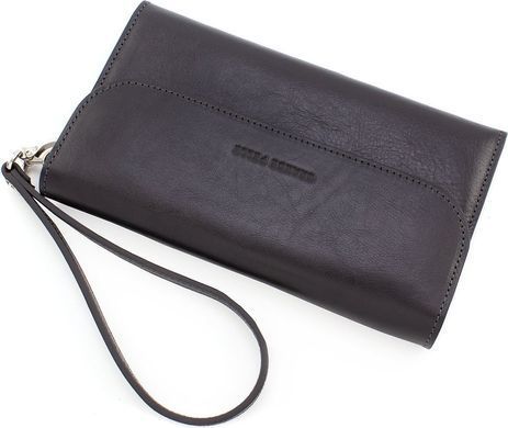 Клатч чоловічий шкіряний чорного кольору Grande Pelle 704610