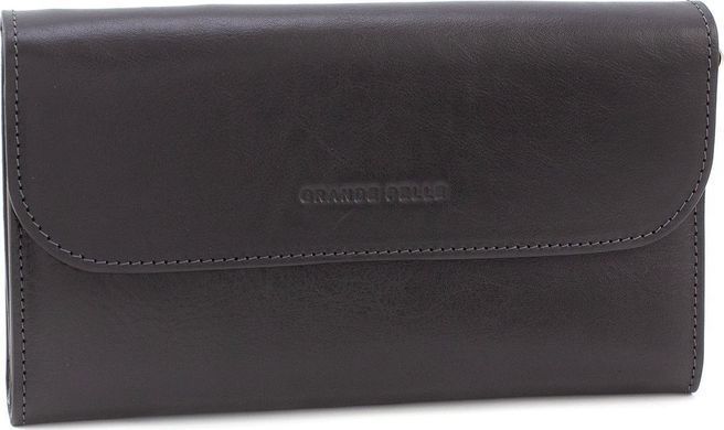 Клатч чоловічий шкіряний чорного кольору Grande Pelle 704610