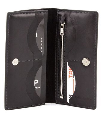 Чоловіче шкіряне портмоне чорного кольору Grande Pelle 512610