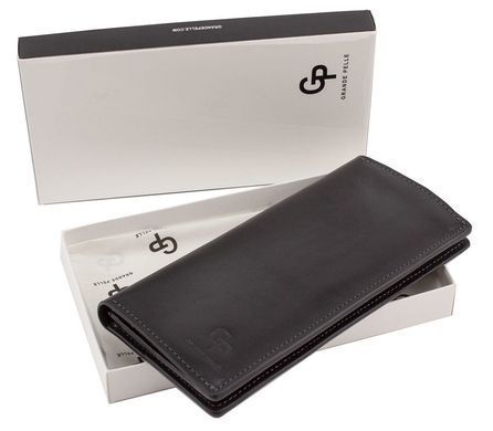 Чоловіче шкіряне портмоне чорного кольору Grande Pelle 512610