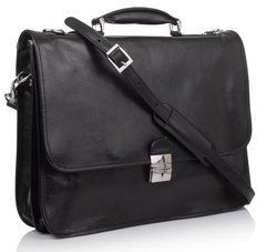 Стильний шкіряний портфель VIRGINIA CONTI VCMJN02BLACK