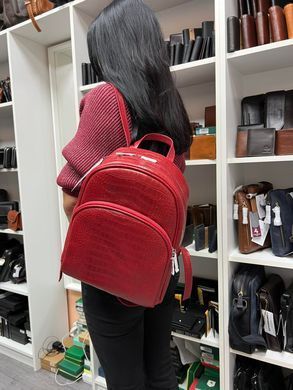 Шкіряний жіночий рюкзак червоного кольору Newery N3061CRR