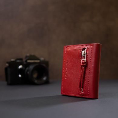 Маленький жіночий гаманець червоного кольору Grande Pelle 570660
