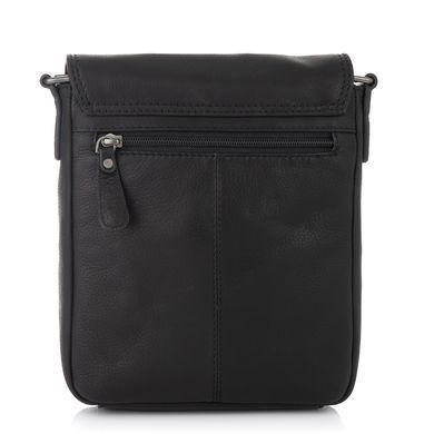 Чоловіча Шкіряна сумка через плече з клапаном HILL BURRY - VC10041HB Black